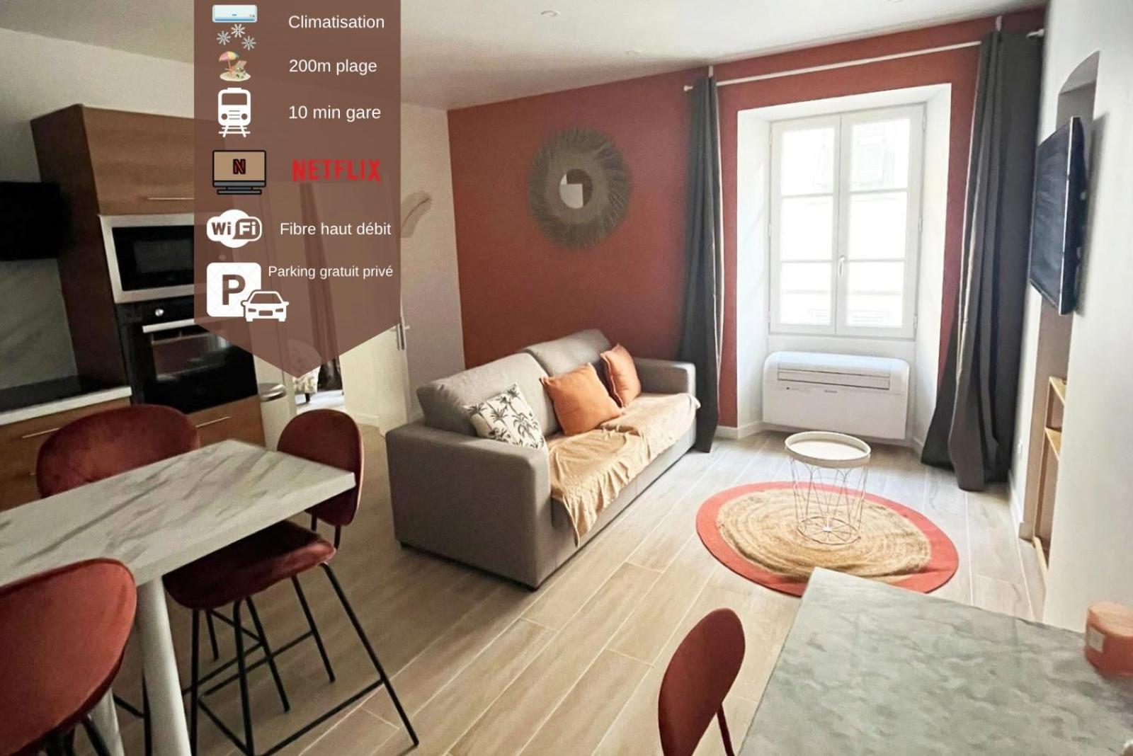 Sublime T2/ Cosy/ Clim/ Parking/Plage Menton Exteriér fotografie